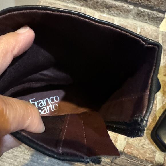 Franco Sarto Bayden Square Toe Boot Black Women's 10 Leather Chic Western - Picture 11 of 16